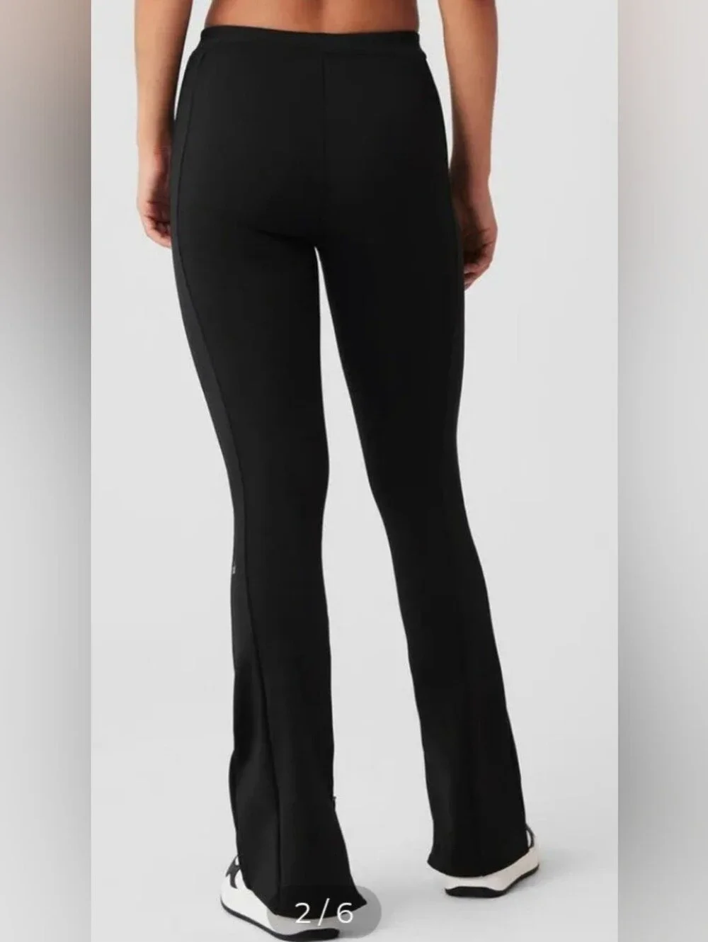 ALO Yoga Zip-It Flare Leggings High-Waist In Black Size Small